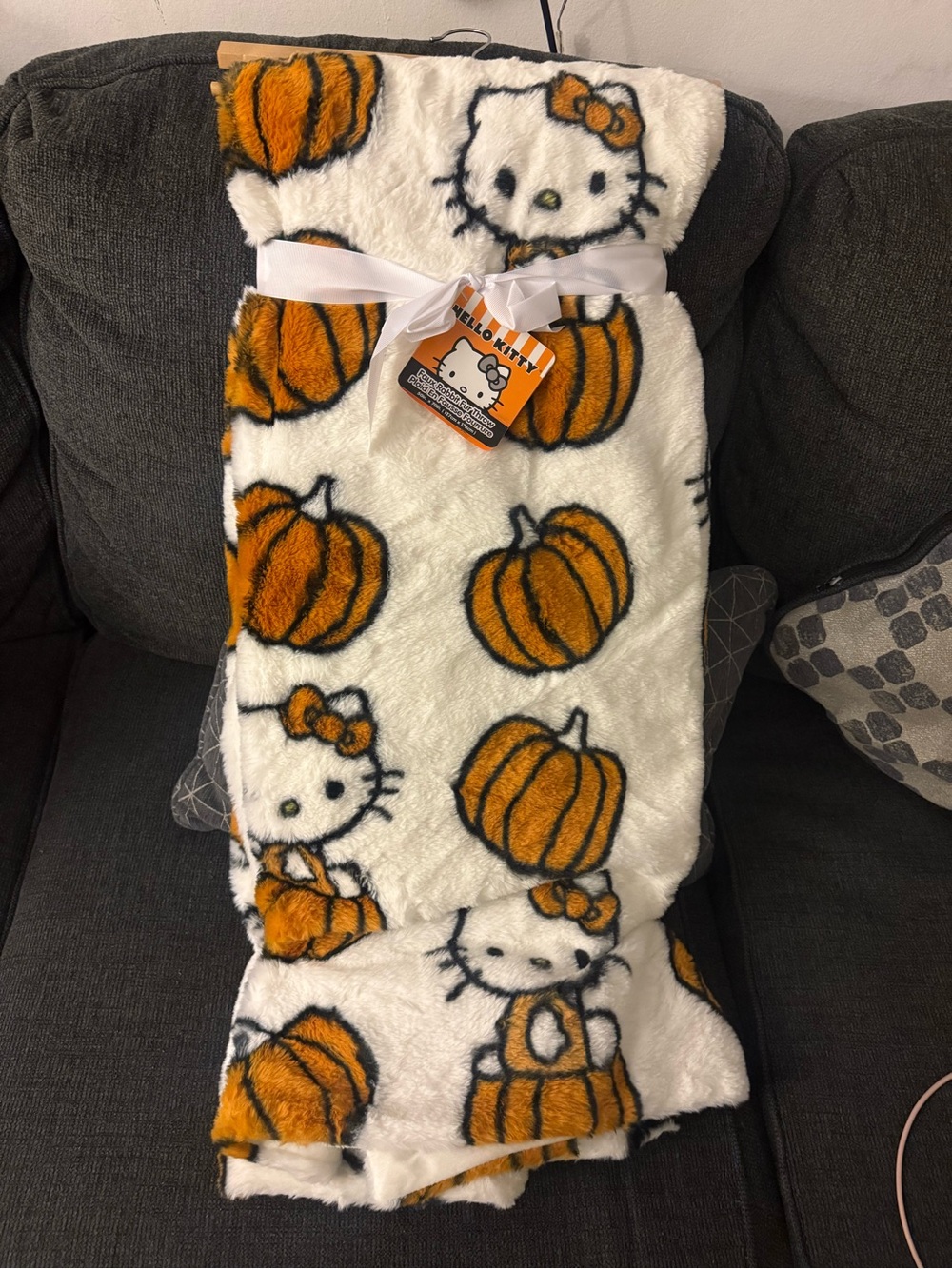 Hello Kitty Pumpkin Plush Sleep Sack - White & Orange